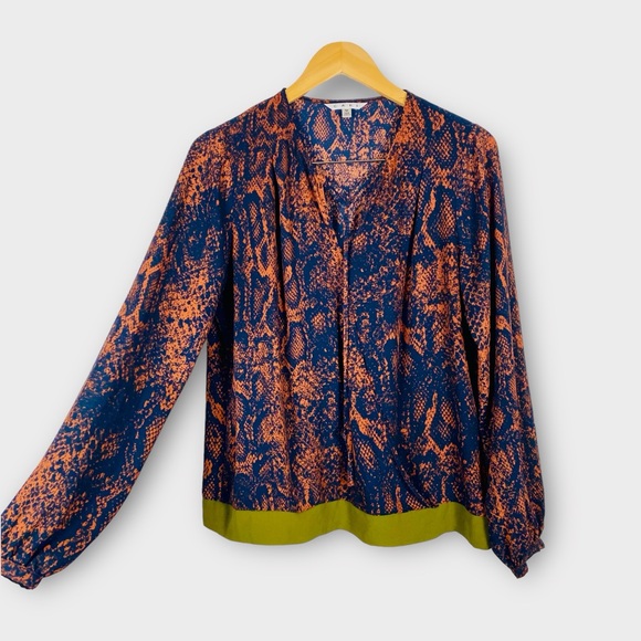 CAbi Tops - CAbi Snakeskin Print Faux Wrap Top Medium